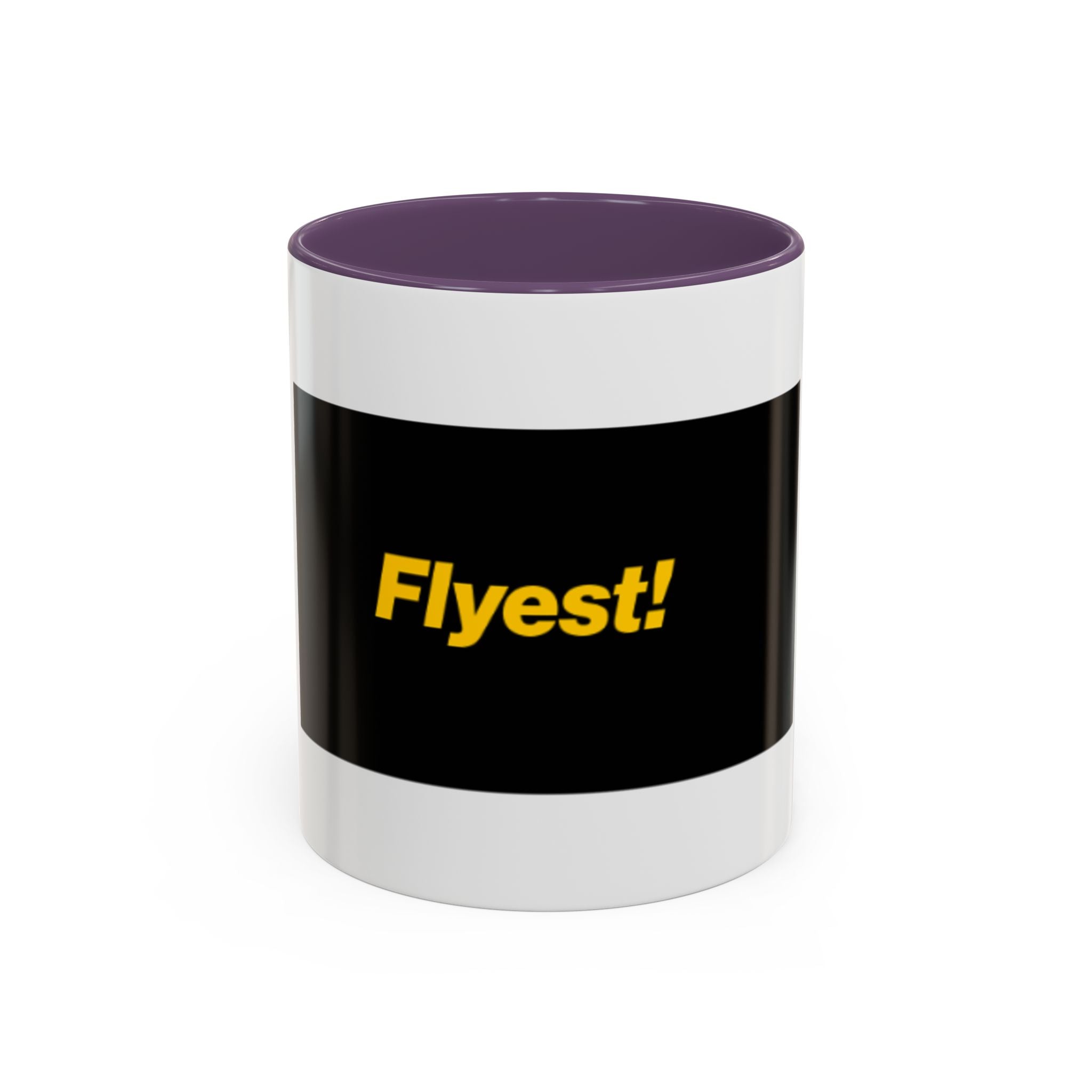 Flyest! Accent Coffee Mug — Bold Black & Yellow Motivational Coffee Cup (11/15oz)