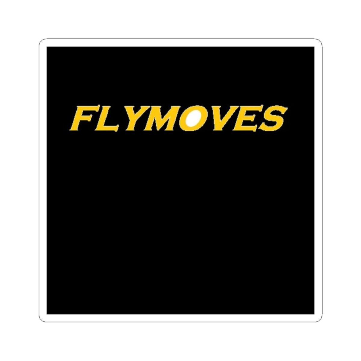 FlyMoves Yellow Logo Sticker — Kiss-Cut Laptop Decal