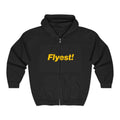Flyest! Zip Hoodie - Bold Yellow Logo Full-Zip Sweatshirt