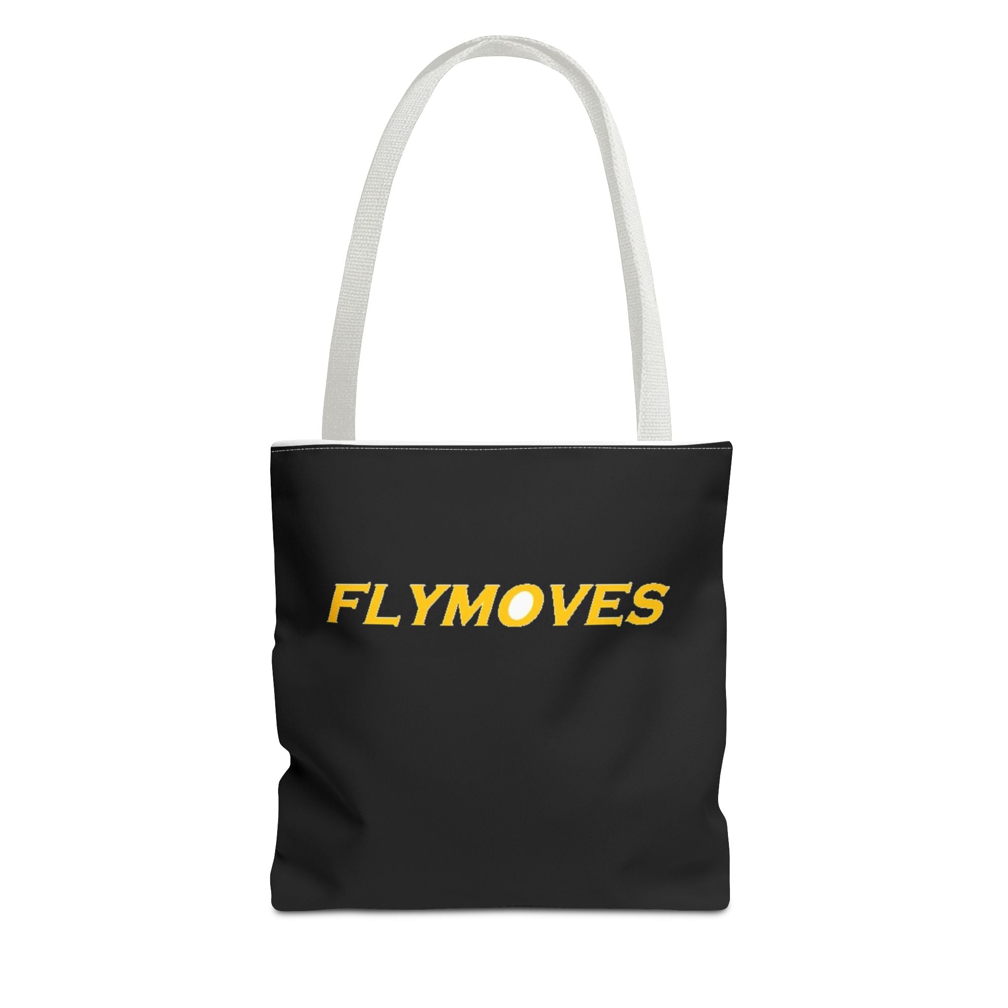 FlyMoves Logo Tote Bag — Black Branded Canvas Carryall