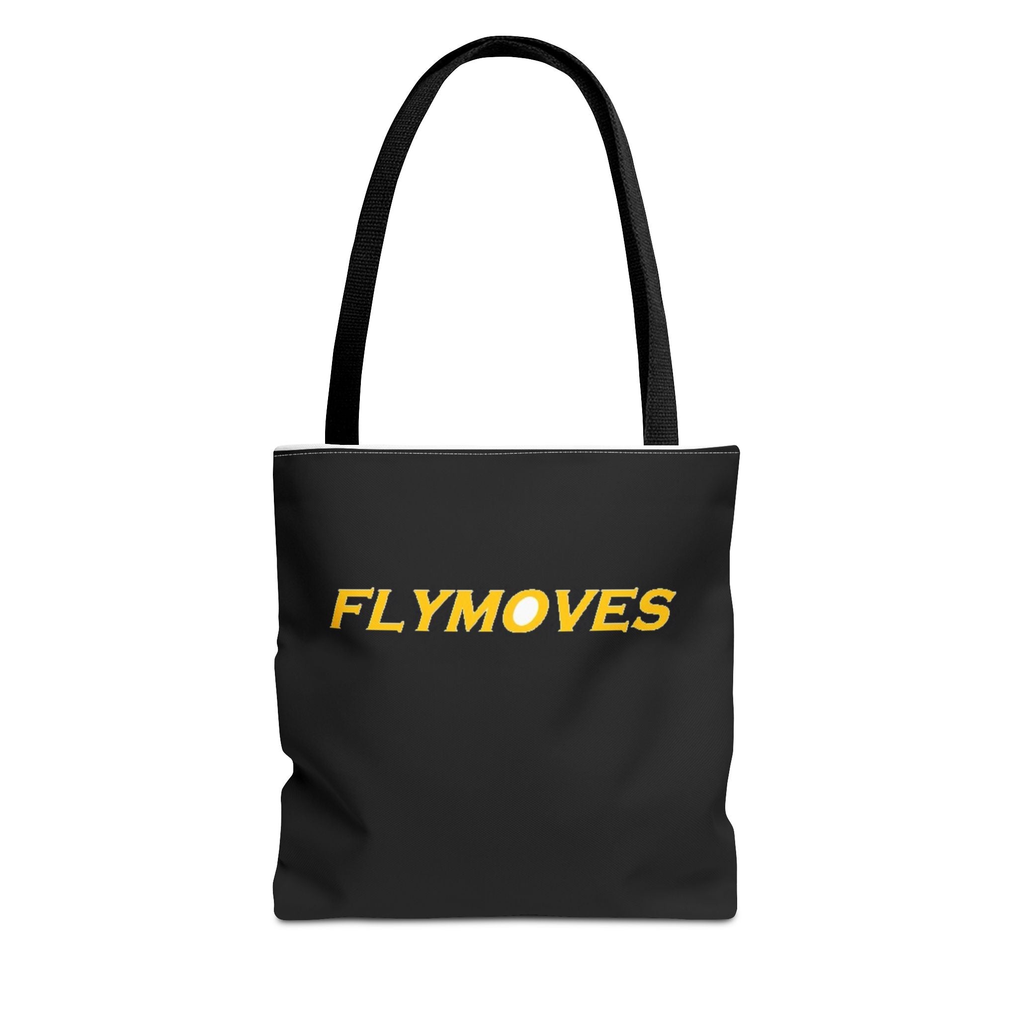 FlyMoves Logo Tote Bag — Black Branded Canvas Carryall
