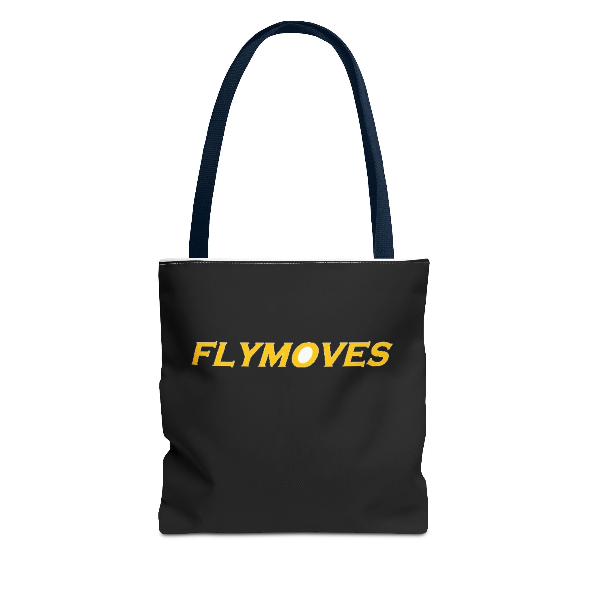 FlyMoves Logo Tote Bag — Black Branded Canvas Carryall