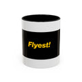 Flyest! Accent Coffee Mug — Bold Black & Yellow Motivational Coffee Cup (11/15oz)
