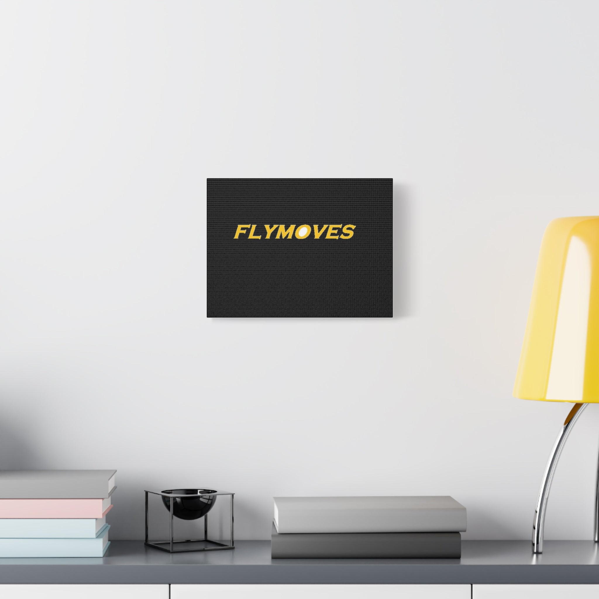 FlyMoves Matte Canvas Wall Art – Modern Black & Gold Typography Print