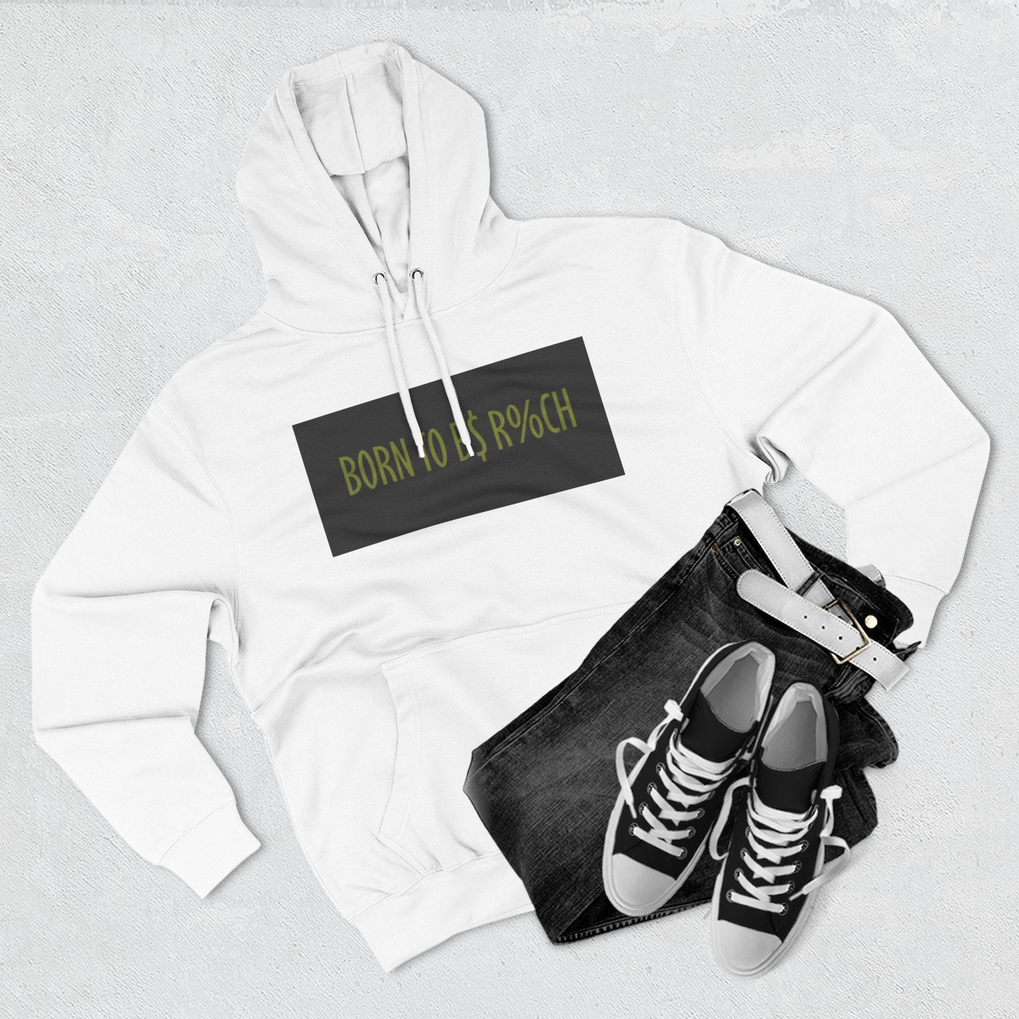 Born to Be Rich Hoodie - Graphic Fleece Pullover