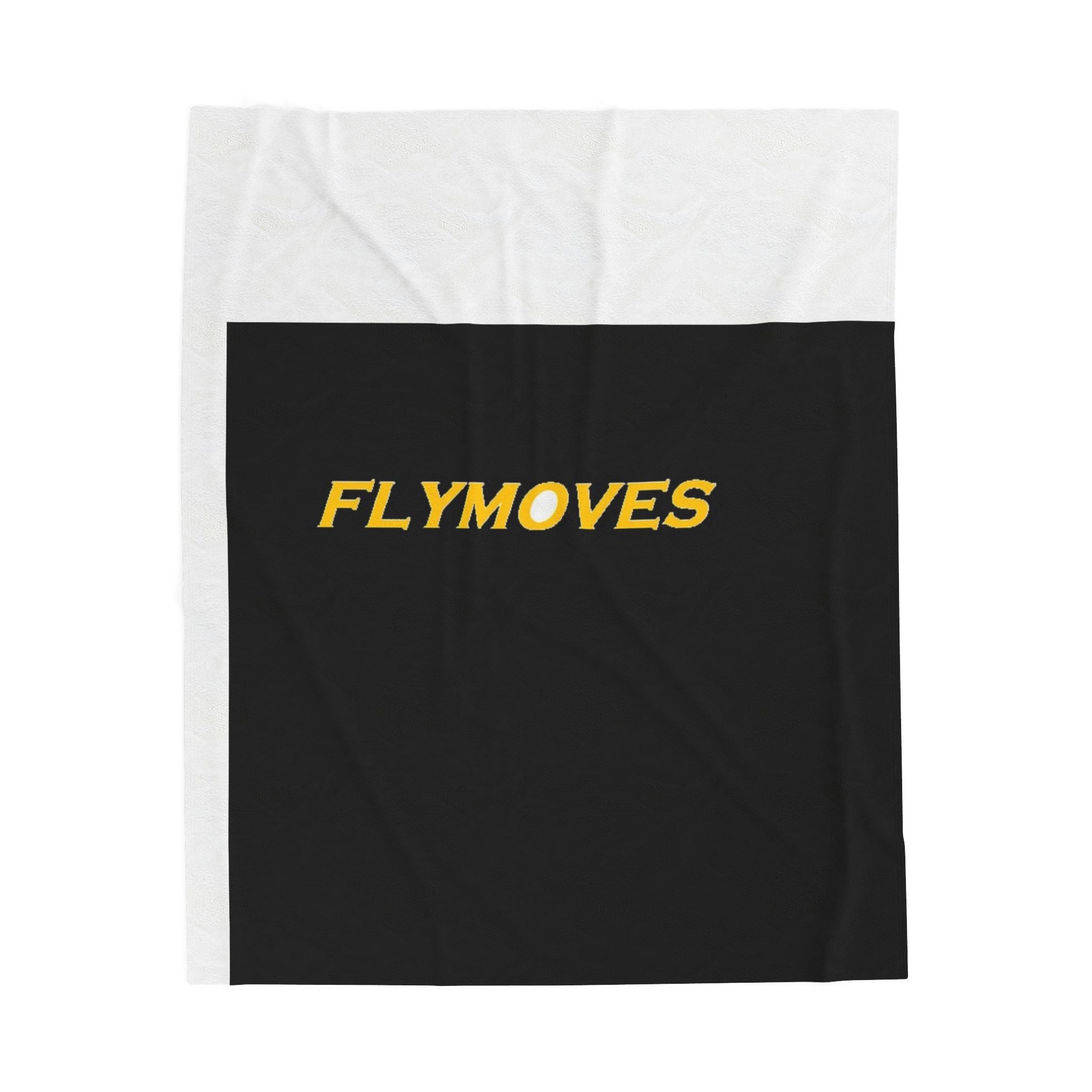 FlyMoves Velveteen Plush Blanket — Soft Black Logo Throw for Dance & Fitness Fans