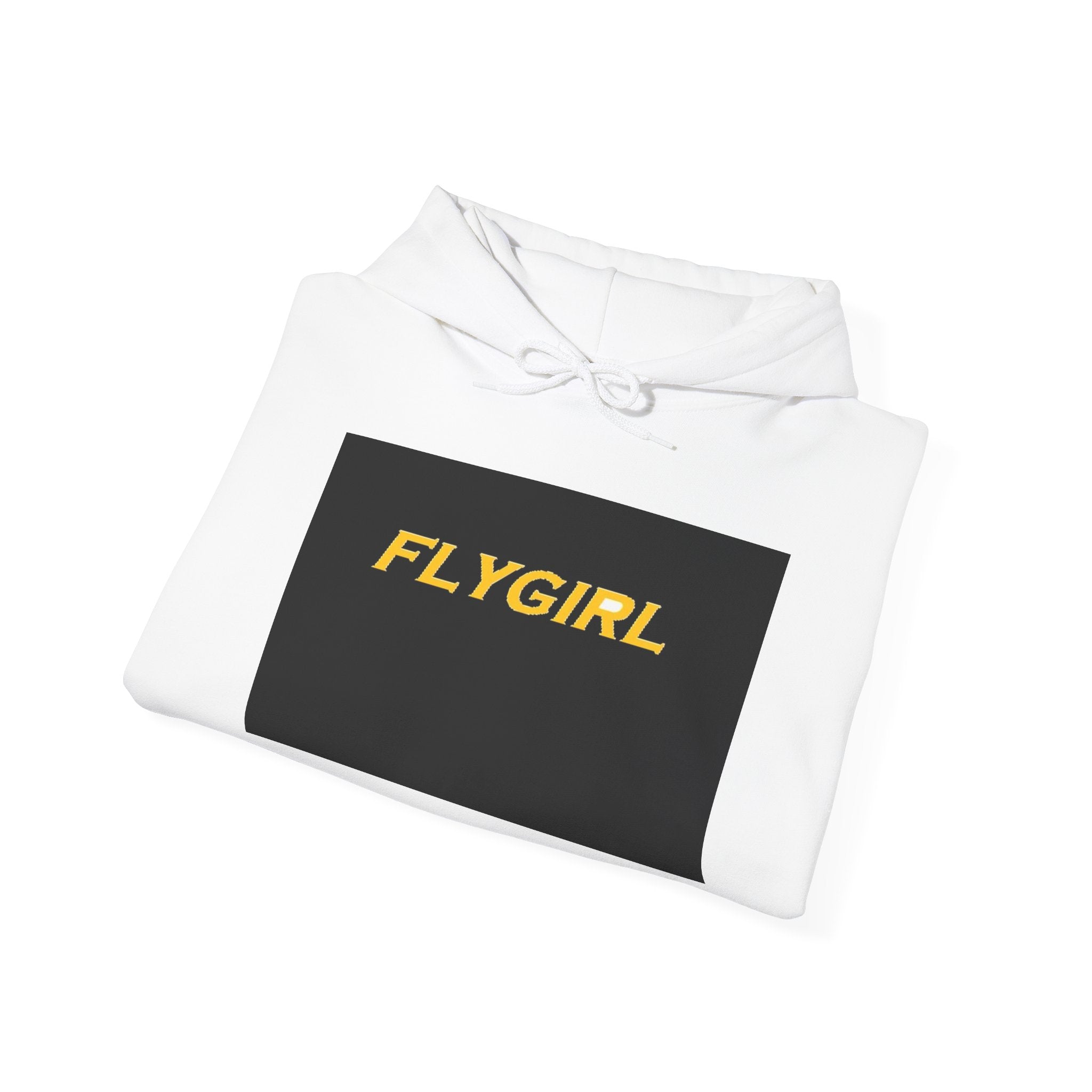 Flygirl Hoodie — Bold Yellow Logo Pullover for Aviation & Empowerment