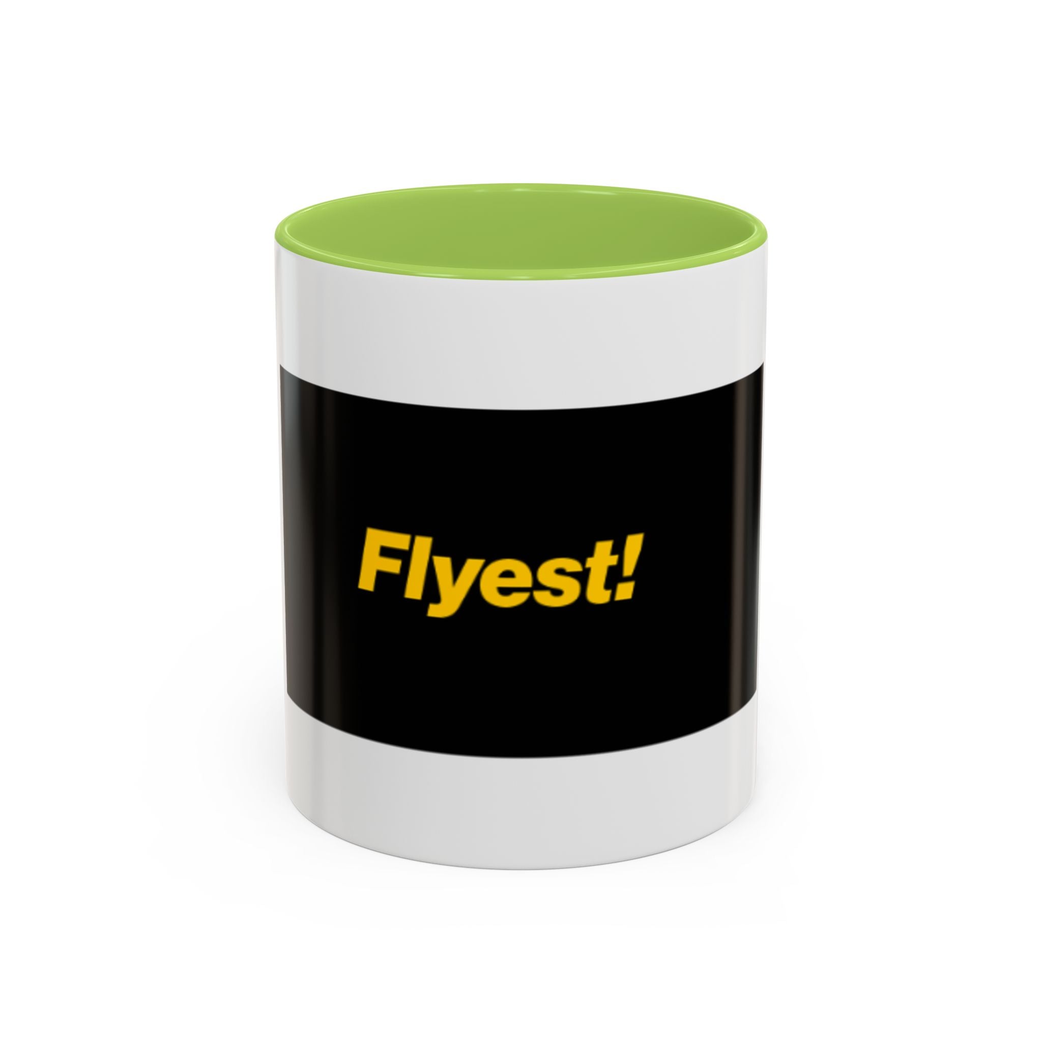Flyest! Accent Coffee Mug — Bold Black & Yellow Motivational Coffee Cup (11/15oz)