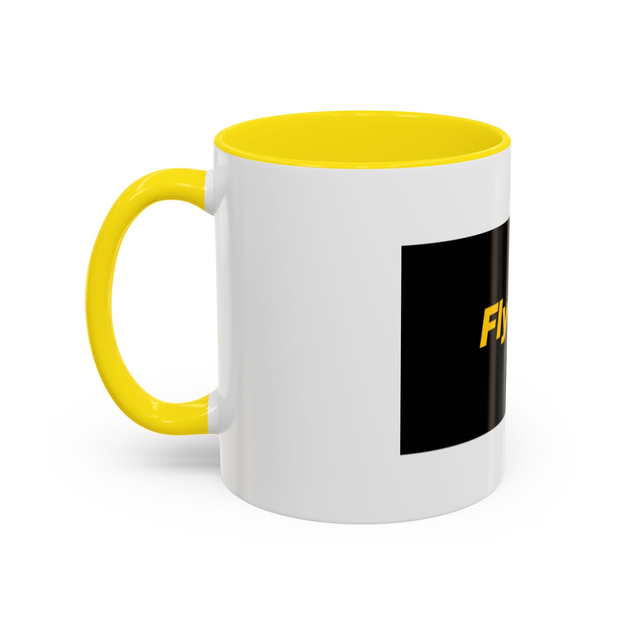 Flyest! Accent Coffee Mug — Bold Black & Yellow Motivational Coffee Cup (11/15oz)