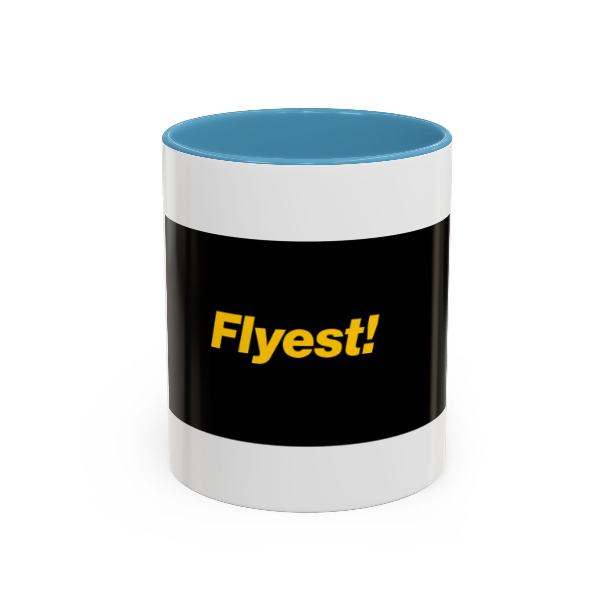 Flyest! Accent Coffee Mug — Bold Black & Yellow Motivational Coffee Cup (11/15oz)