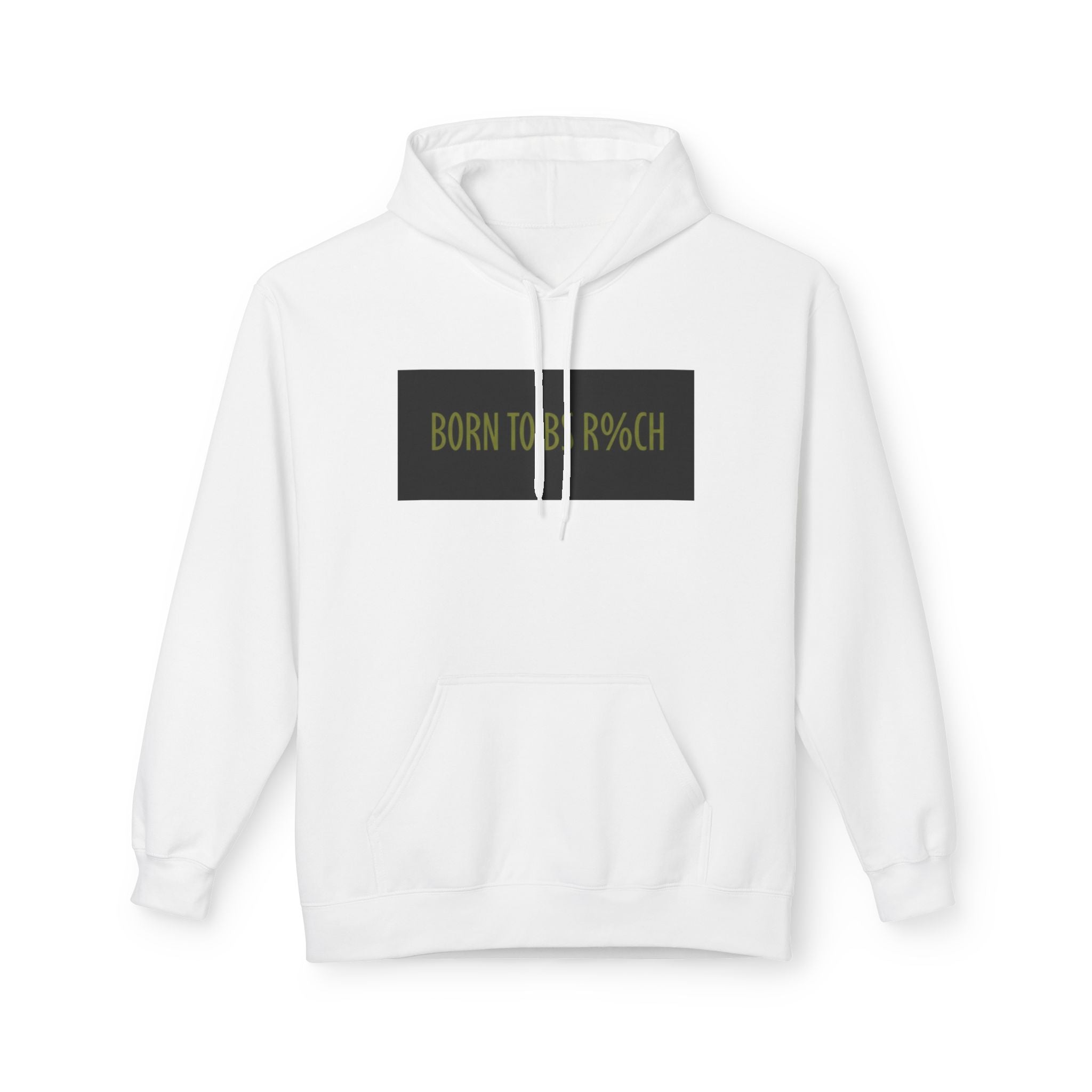 Born to Be Rich Hoodie — Retro Green Text Graphic Pullover