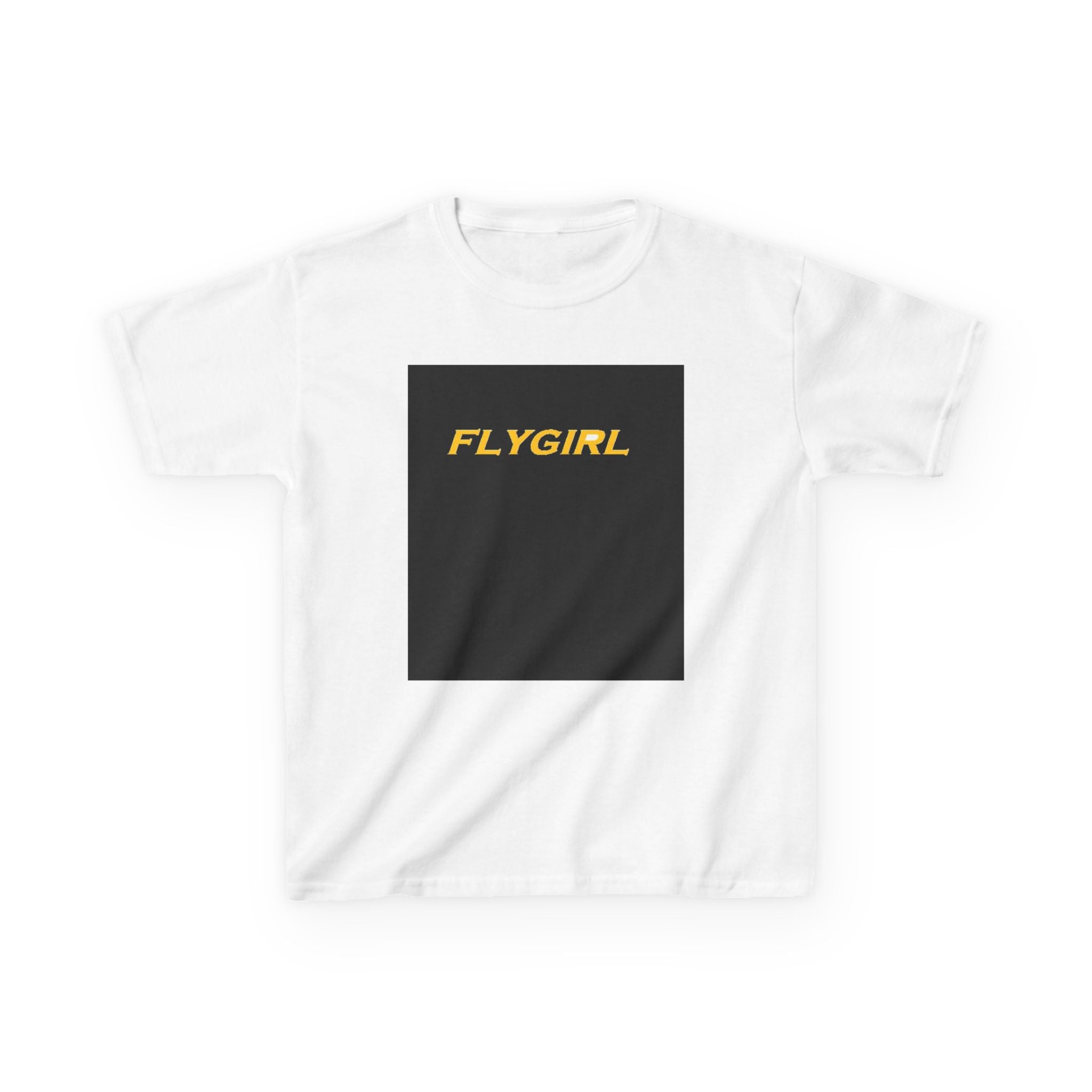 Flygirl Kids T‑Shirt — Retro Yellow Logo Tee for Girls