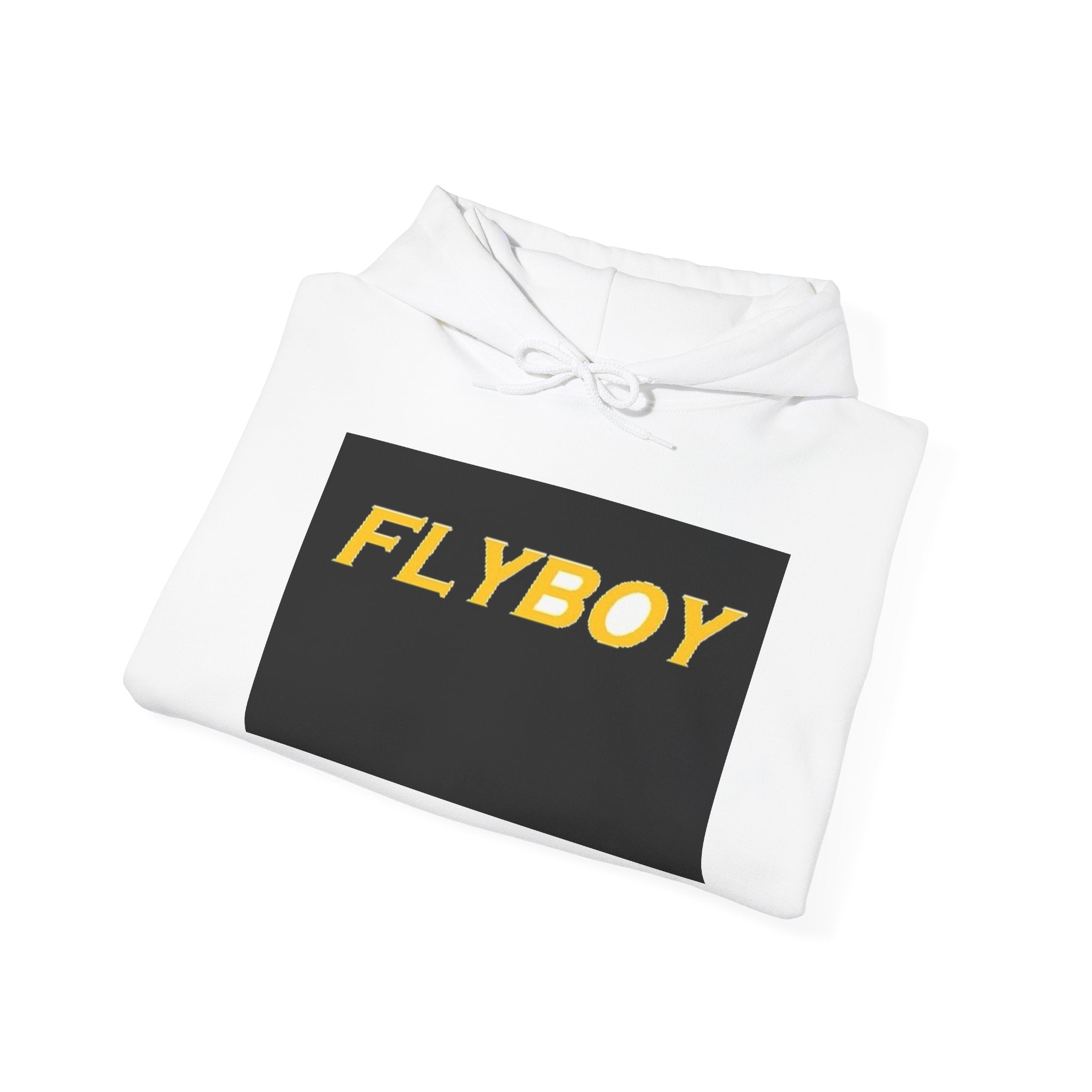 Flyboy Hoodie — Bold Yellow Logo Pullover