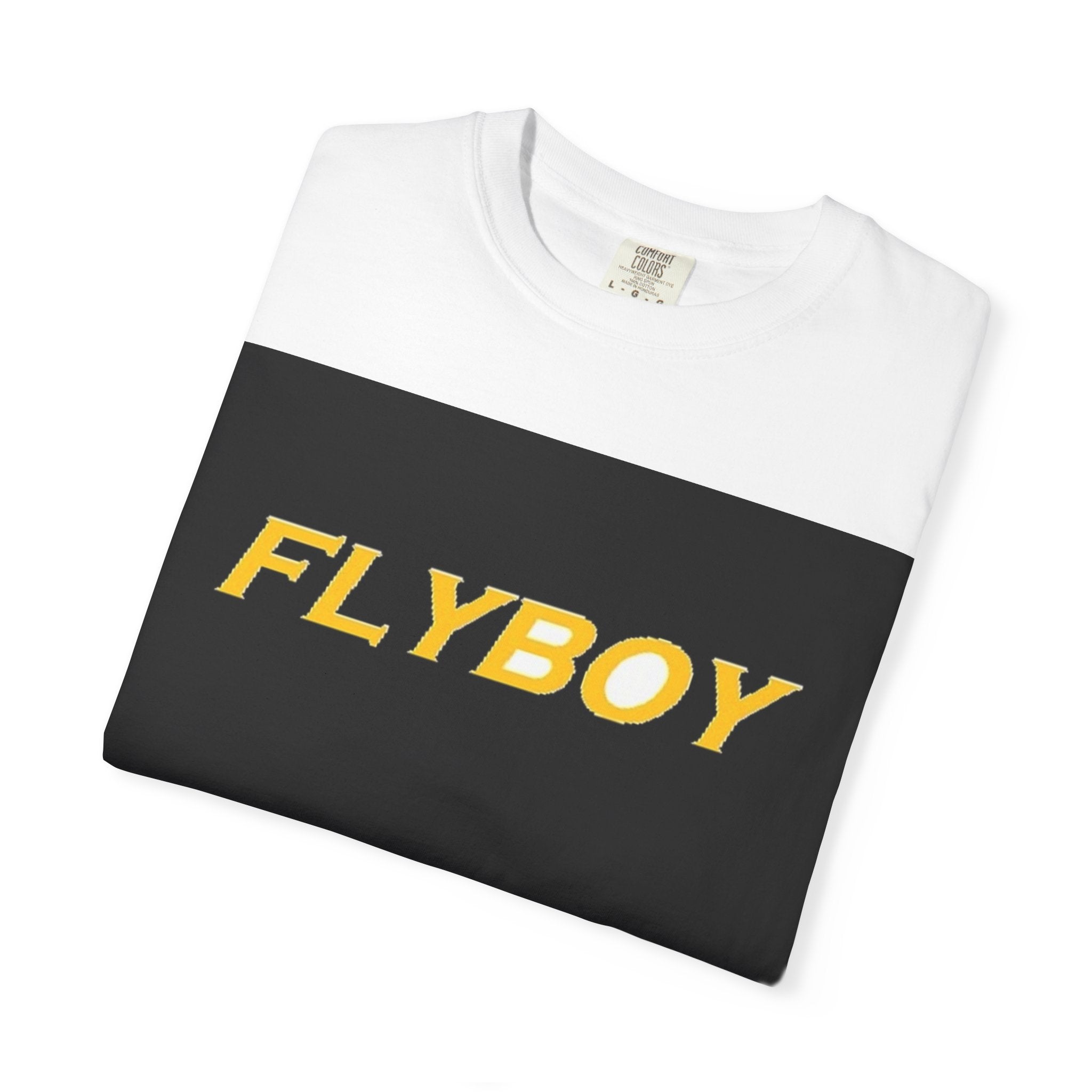 Flyboy Graphic T-Shirt — Bold Yellow Logo Tee