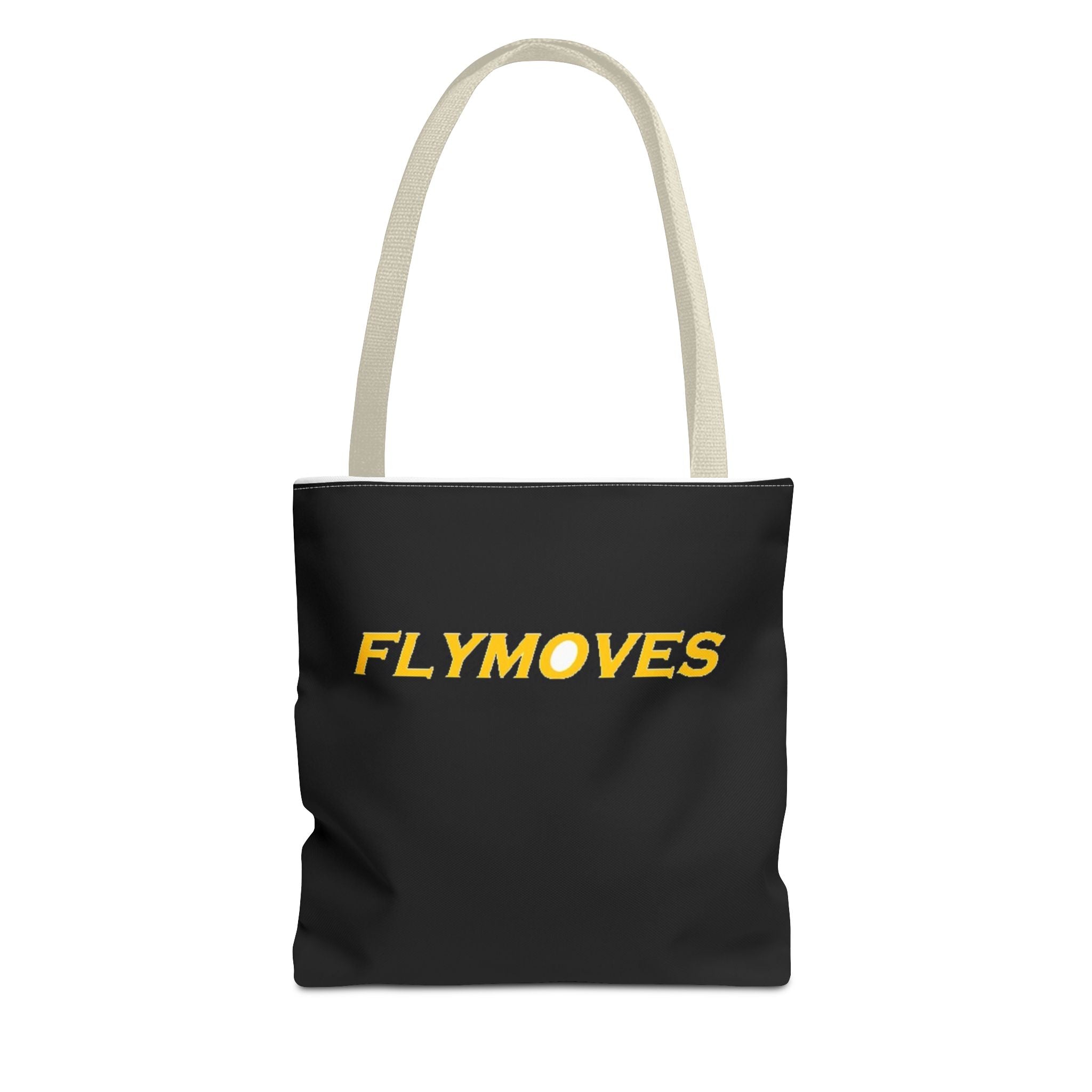 FlyMoves Logo Tote Bag — Black Branded Canvas Carryall