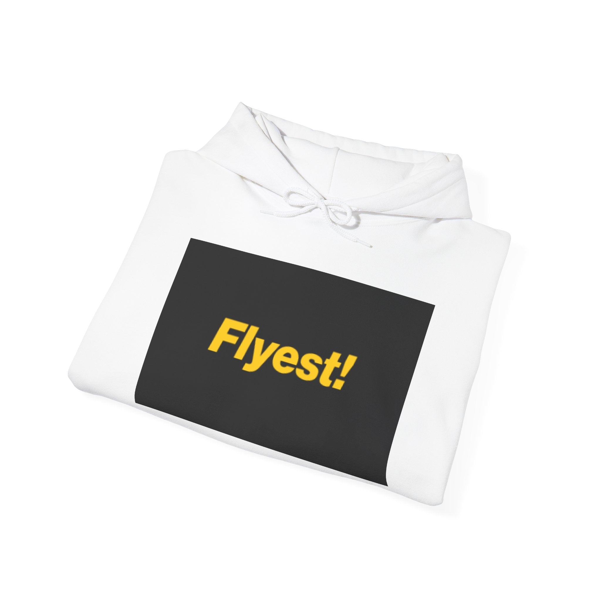 Flyest! Hoodie — Bold Yellow Logo Streetwear Pullover