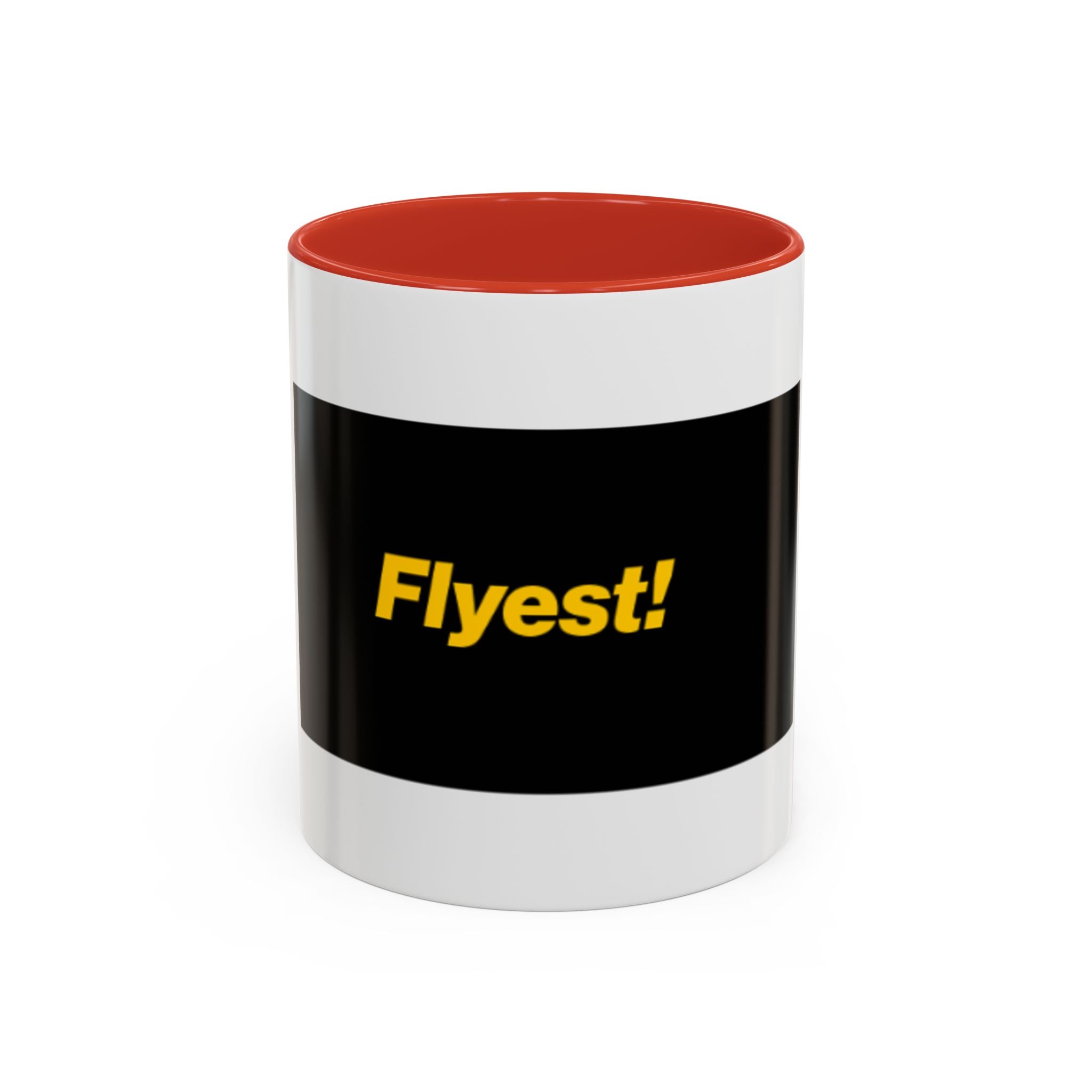 Flyest! Accent Coffee Mug — Bold Black & Yellow Motivational Coffee Cup (11/15oz)