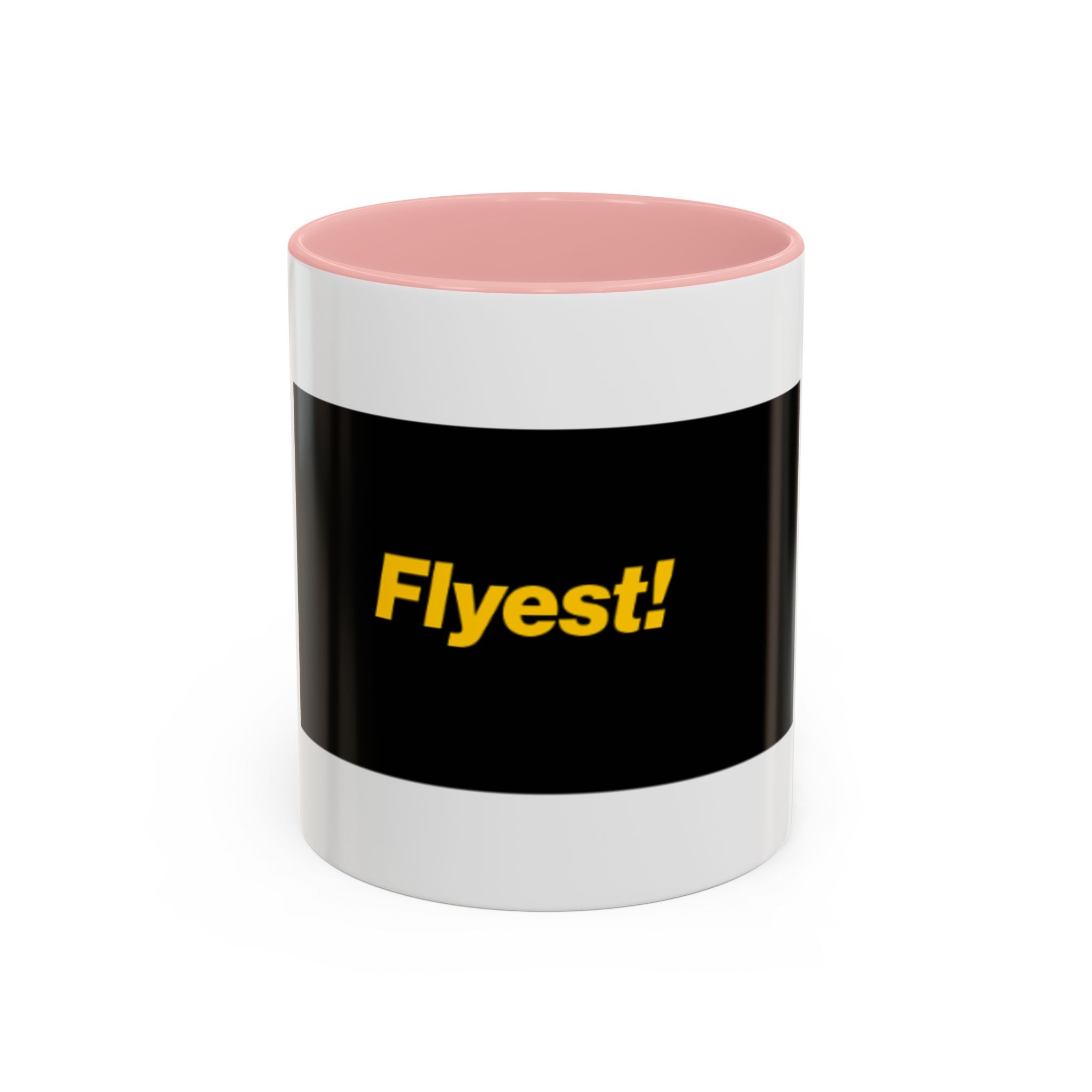 Flyest! Accent Coffee Mug — Bold Black & Yellow Motivational Coffee Cup (11/15oz)