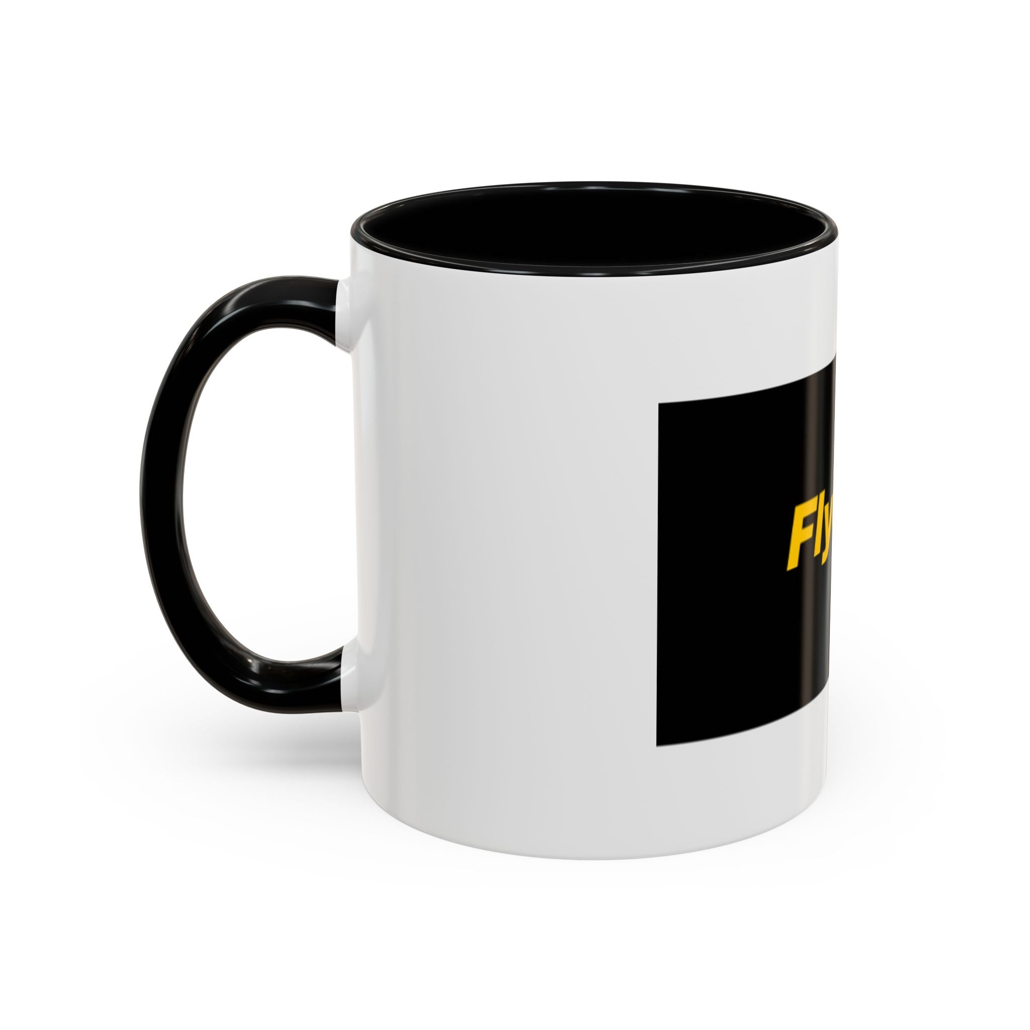 Flyest! Accent Coffee Mug — Bold Black & Yellow Motivational Coffee Cup (11/15oz)