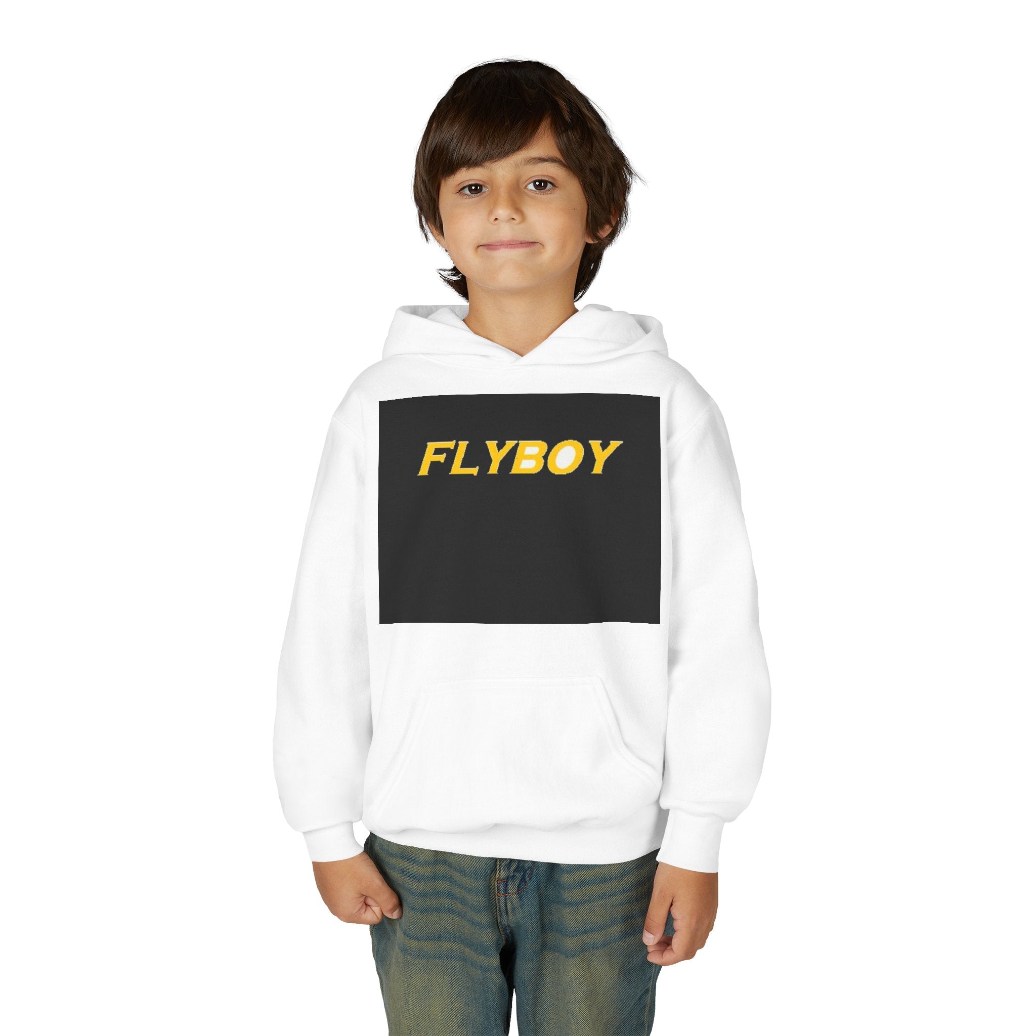 Flyboy Youth Hoodie — Gold Retro Logo Pullover