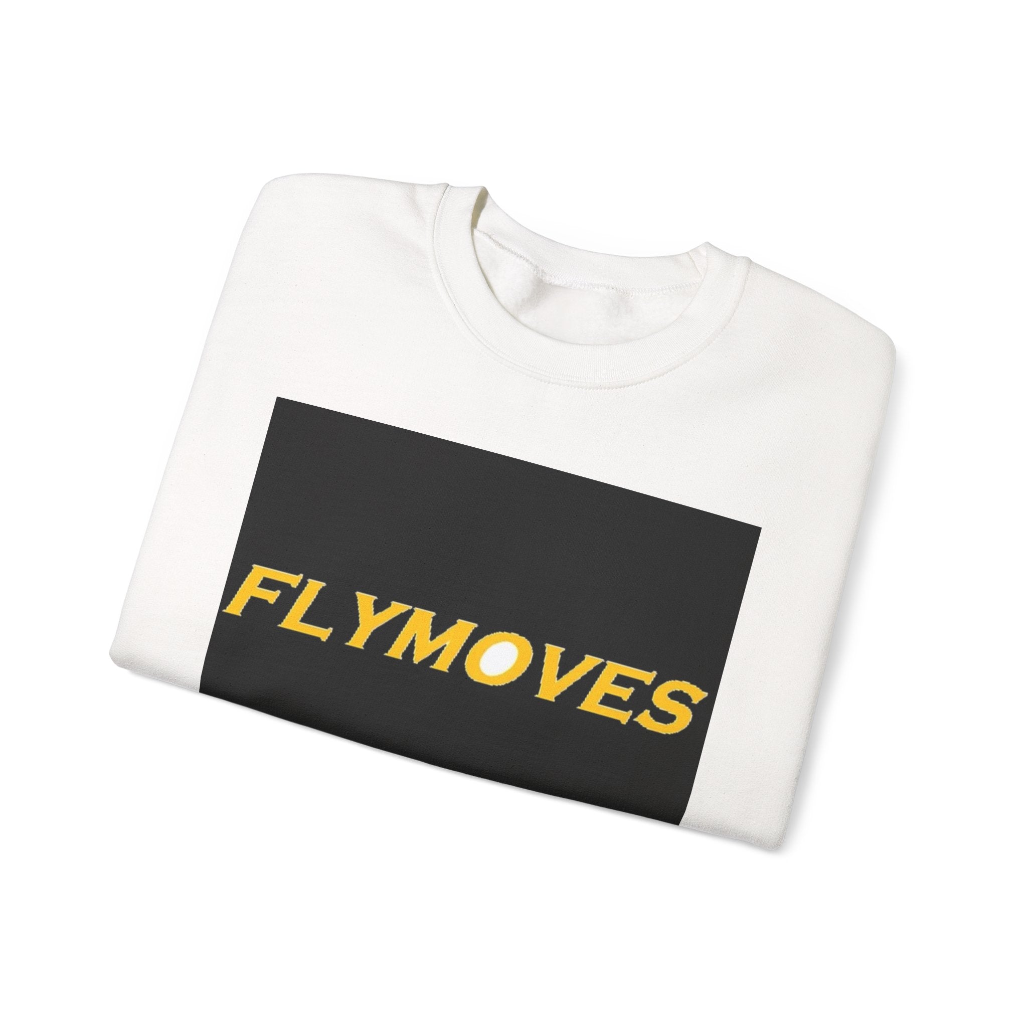 FlyMoves Crewneck Sweatshirt — Retro Gold Logo Graphic Pullover