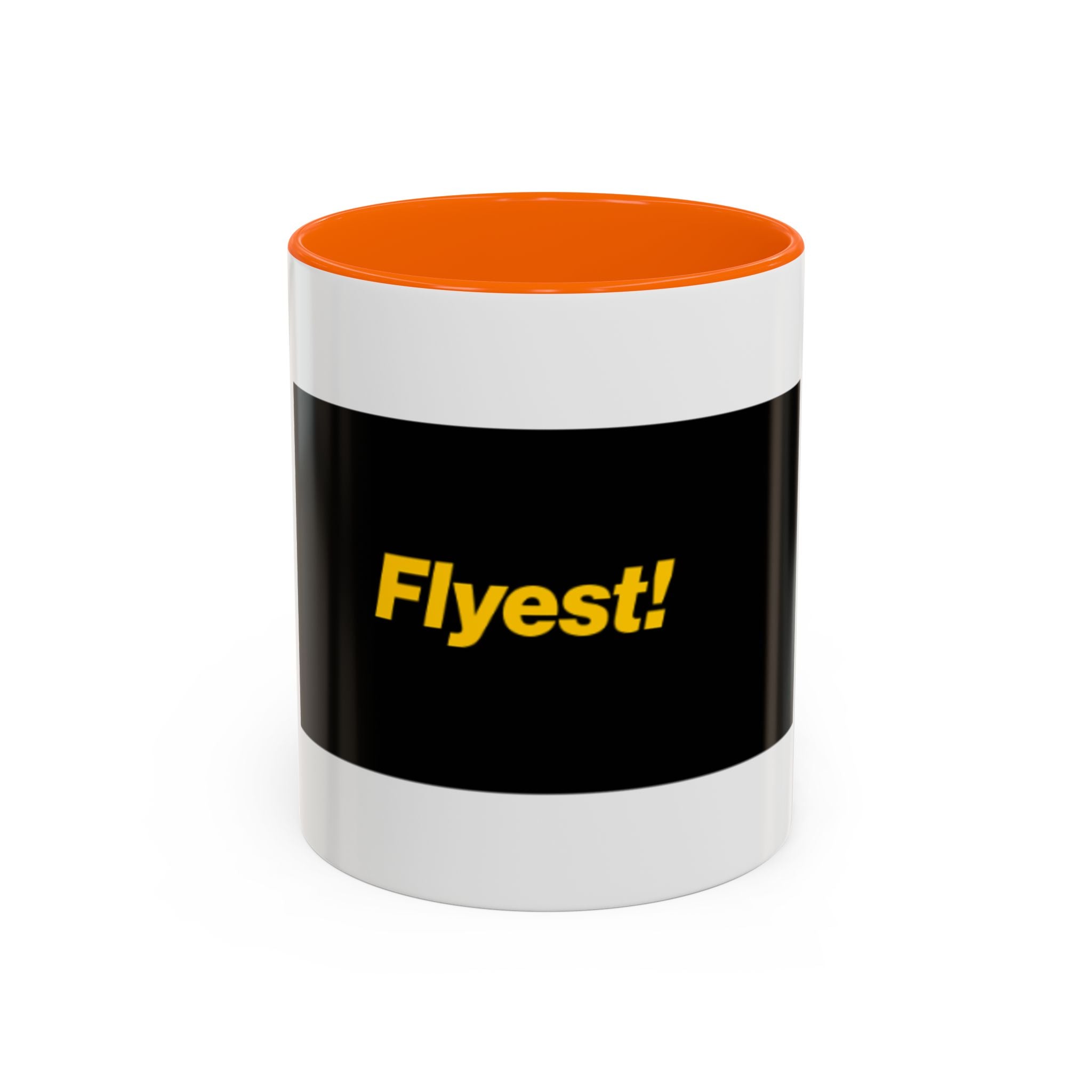 Flyest! Accent Coffee Mug — Bold Black & Yellow Motivational Coffee Cup (11/15oz)