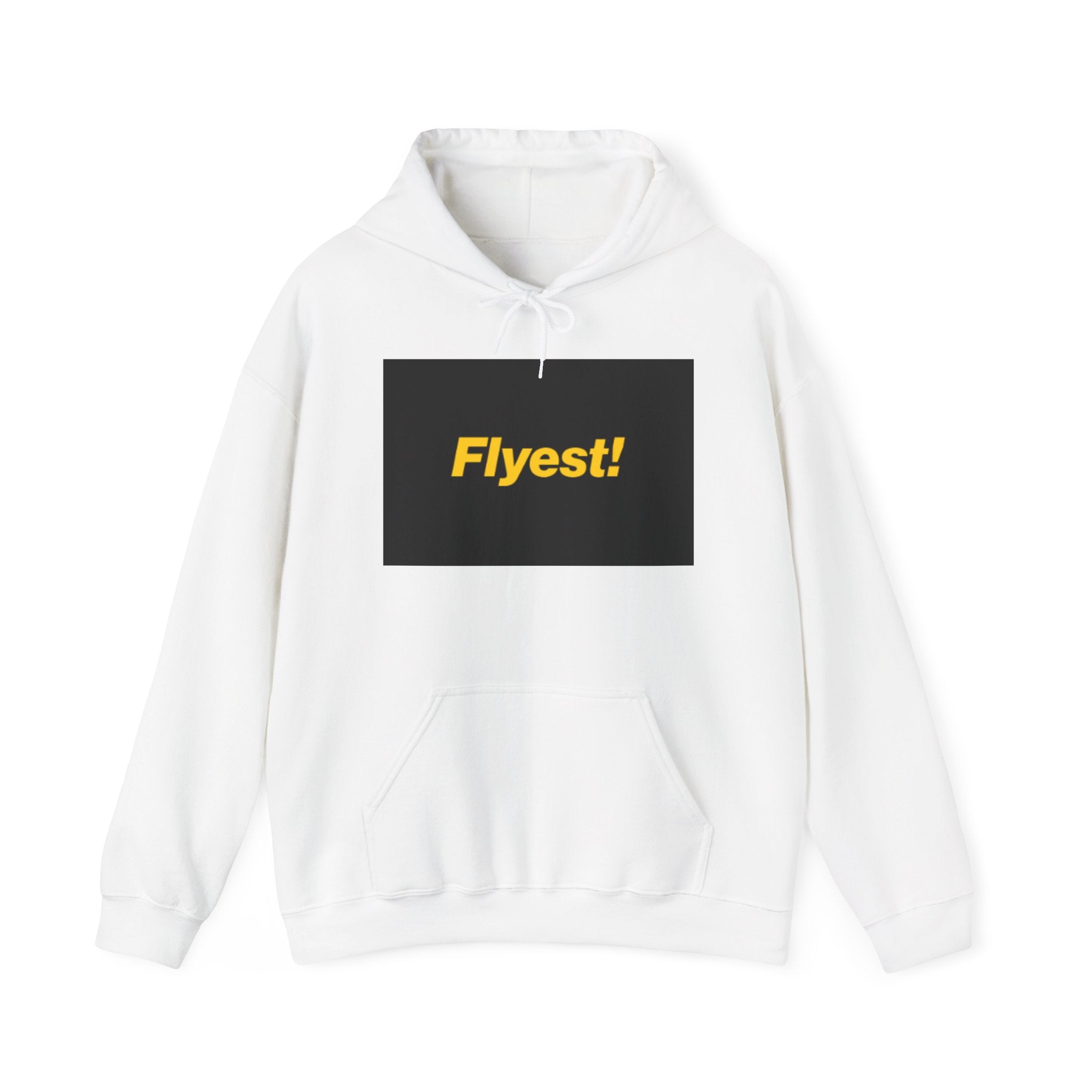 Flyest! Hoodie — Bold Yellow Logo Streetwear Pullover